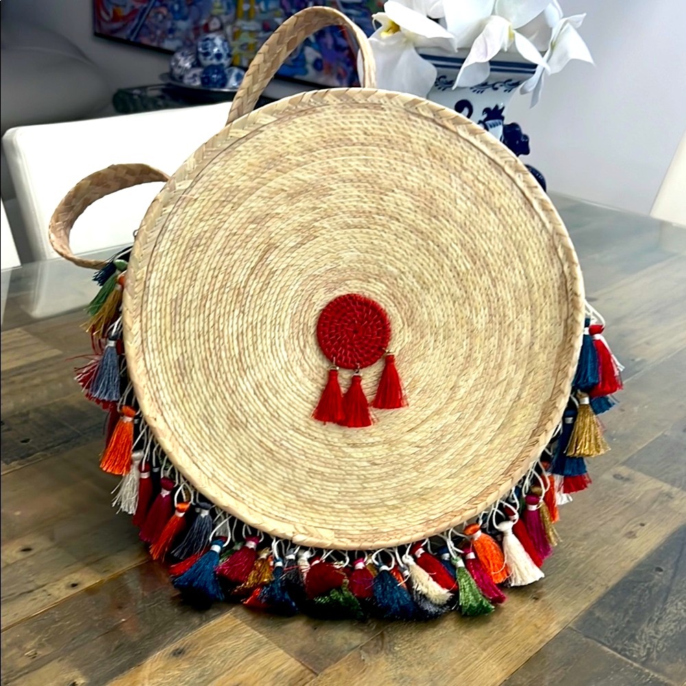 Handcrafted Multicolor Tassel Crossbody Bag